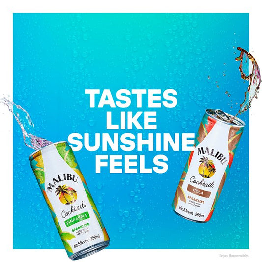 Malibu Pre-Mixed Sparkling Pineapple Rum Drink 12 x 250ml