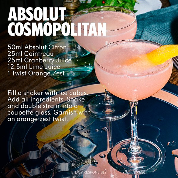 Absolut Citron Lemon Flavoured Vodka 6 x 70cl Bottles