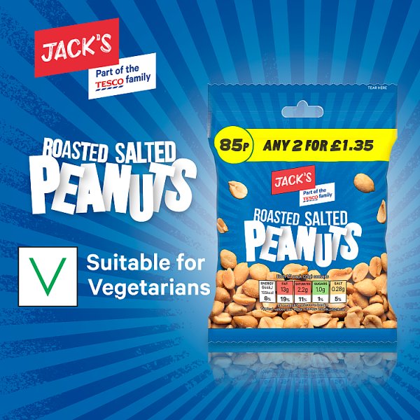 Jack's Roasted Salted Peanuts 24 x 75g