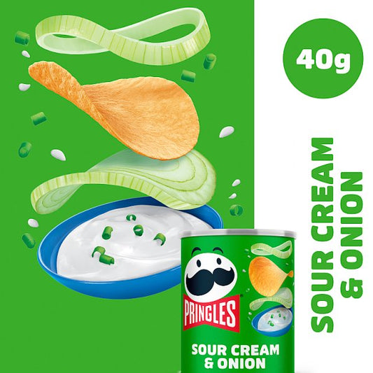 Pringles Sour Cream & Onion Snacking Crisps 12 x 40g