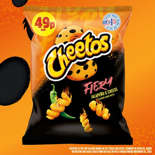 Cheetos Fiery Jalapeno & Cheese Grab Bag Crisps 30 x 27g