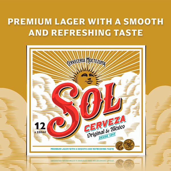 Sol Beer Original Mexican Lager 3.4% ABV Bottle 12 x 330ml