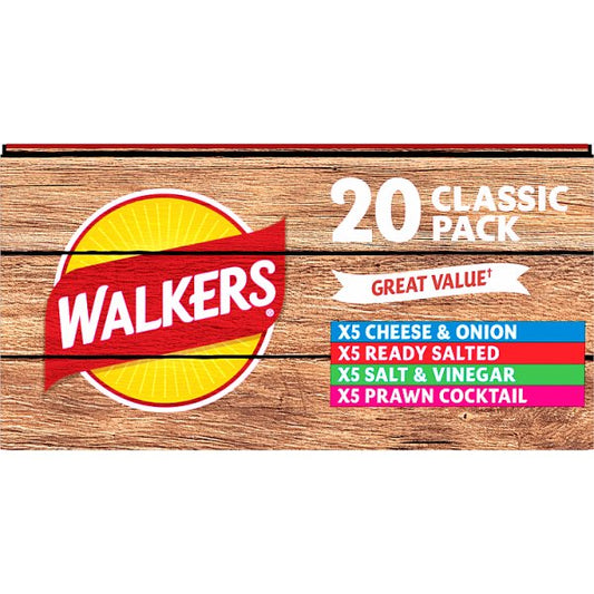 Walkers Classic Variety Multipack Crisps Box 20 x 25g
