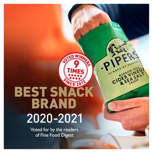 Pipers Burrow Hill Cider Vinegar & Sea Salt Crisps 24 x 40g