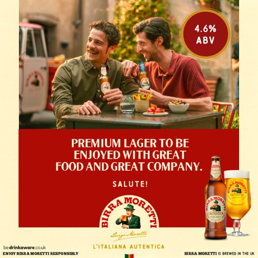 Birra Moretti Premium Lager Beer 4.6% Bottle 12 x 660ml