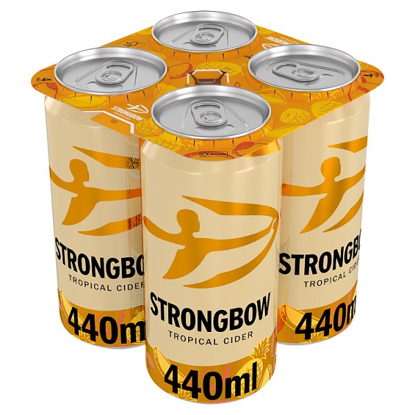 Strongbow Pineapple and Mango Tropical Fruit Cider Can 4% ABV 12 x 440ml