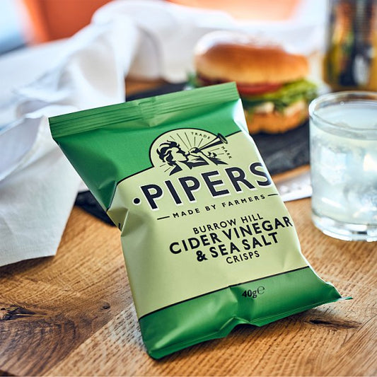 Pipers Burrow Hill Cider Vinegar & Sea Salt Crisps 24 x 40g