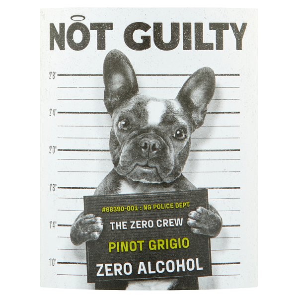 Not Guilty Pinot Grigio Alcohol Free Australian White Wine 6 x 75cl