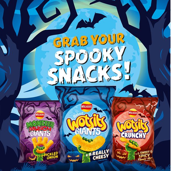 Walkers Wotsits Giants Really Cheesy Sharing Snacks Crisps 9 x 130g