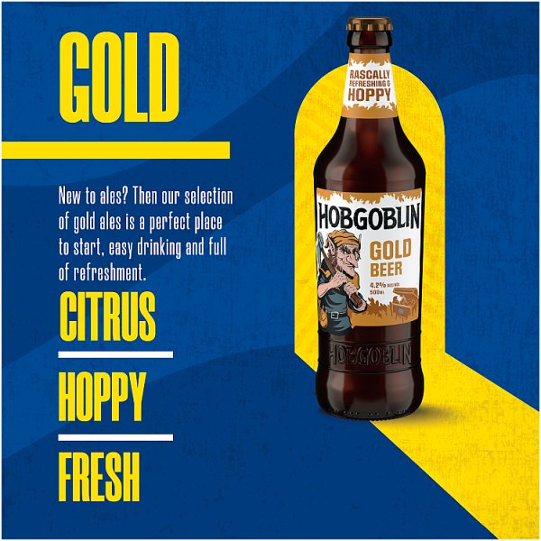 Hobgoblin Gold Ale Golden Beer Bottle 8 x 500ml