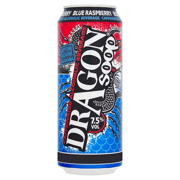 Dragon Soop Blue Raspberry Caffeinated Alcoholic Beverage 8 x 500ml