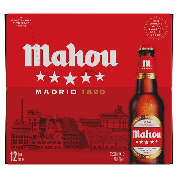 Mahou Lager Beer Bottles 12x330ml