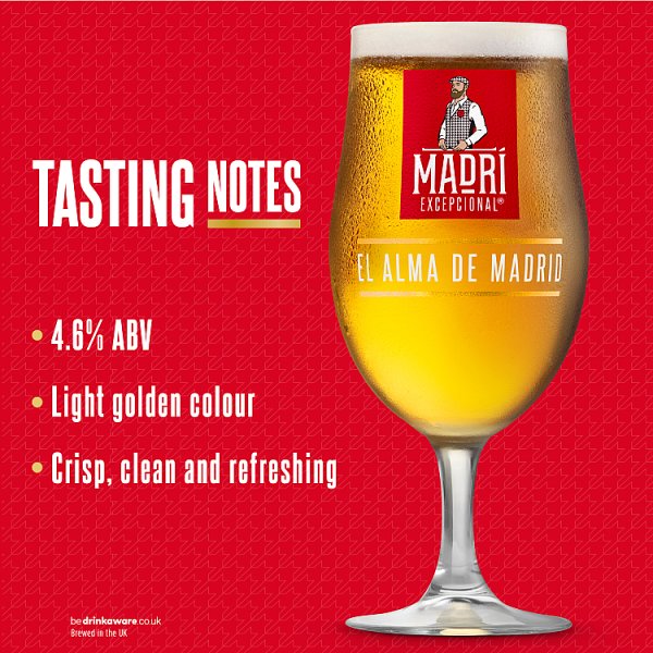 Madri Excepcional Premium Lager Beer Can 24 x 568ml