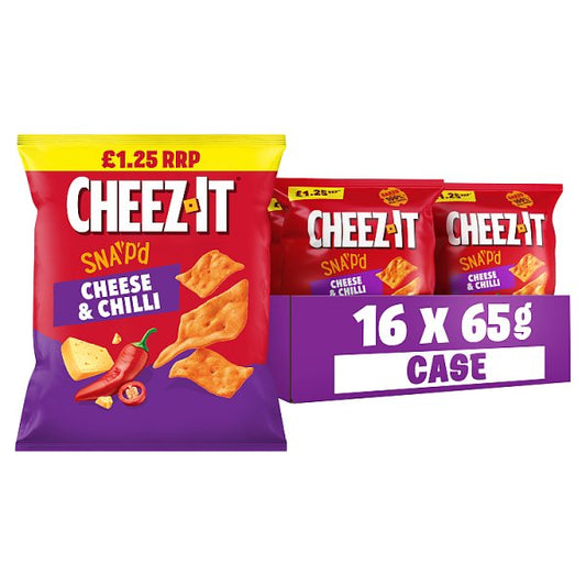 Cheez-It Cheese & Chilli Thin & Crispy Baked Snacks 16 x 65g