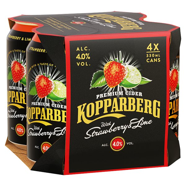 Kopparberg Premium Cider with Strawberry & Lime 24 x 330ml Cans