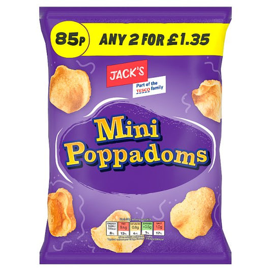 Jack's Mini Poppadoms 18 x 30g