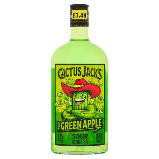 Cactus Jack's Wicked Green Apple Sour Schnapps - 50cl