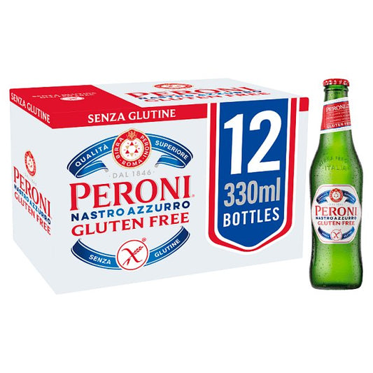 Peroni Nastro Azzurro Italian Gluten Free Beer 12 x 330ml Bottles
