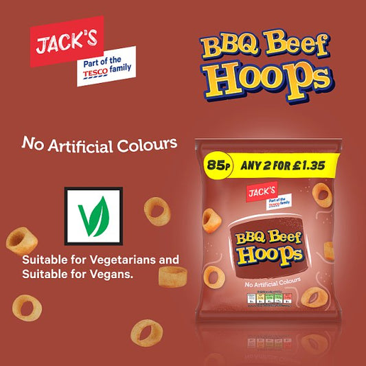Jack's BBQ Beef Hoops 18 x 60g
