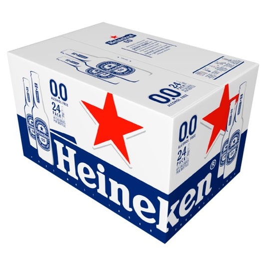 Heineken 0.0% Alcohol Free Lager Beer Bottle 24 x 330ml