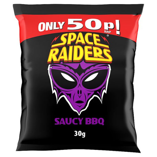 Space Raiders Saucy BBQ Crisps 36 x 30g