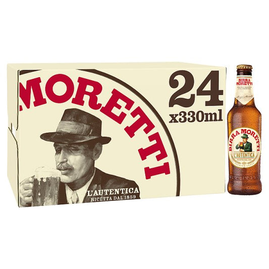 Birra Moretti Premium Lager Beer Bottle 24x330ml