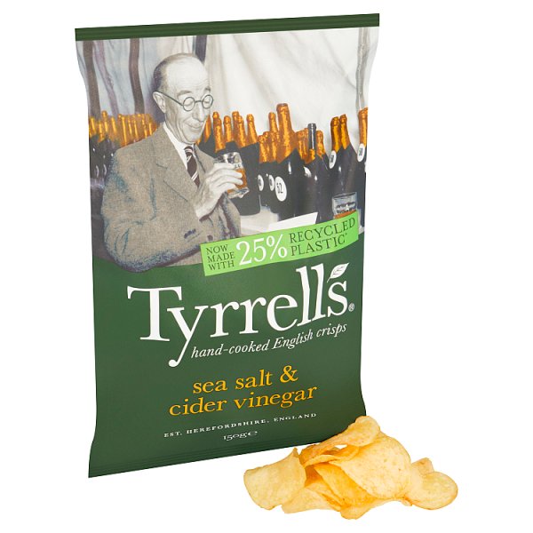 Tyrrells Sea Salt & Cider Vinegar Sharing Crisps 8 x 150g
