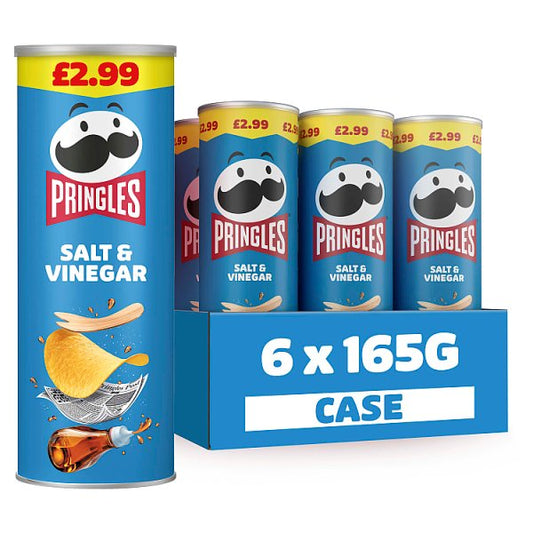Pringles Salt & Vinegar Sharing Crisps 6 x 165g
