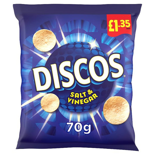 Discos Salt & Vinegar Crisps 16 x 70g