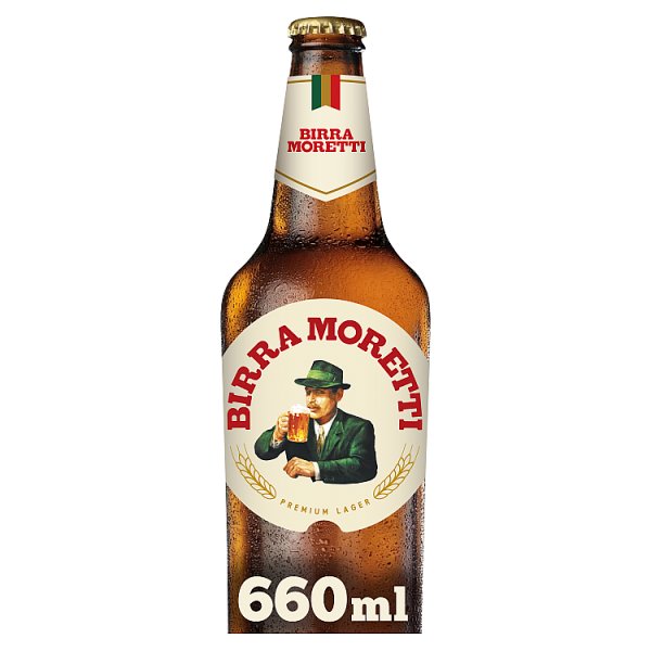 Birra Moretti Premium Lager Beer 4.6% Bottle 12 x 660ml