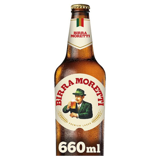 Birra Moretti Premium Lager Beer 4.6% Bottle 12 x 660ml