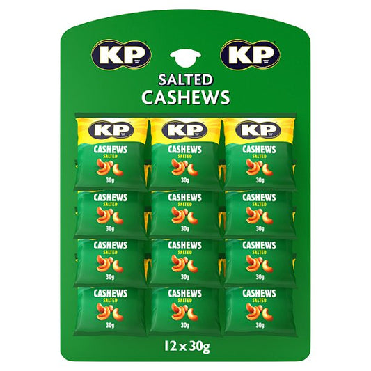 KP Nuts Salted Cashews 12 x 30g (Pubcard)