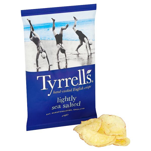 Tyrrells Lightly Sea Salted Crisps 24 x 40g
