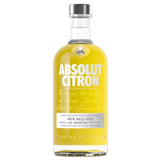 Absolut Citron Lemon Flavoured Vodka 6 x 70cl Bottles
