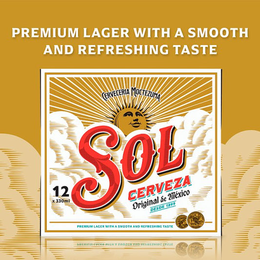 Sol Beer Original Mexican Lager 3.4% ABV Bottle 12 x 330ml