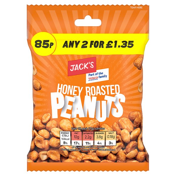 Jack's Honey Roasted Peanuts 24 x 55g