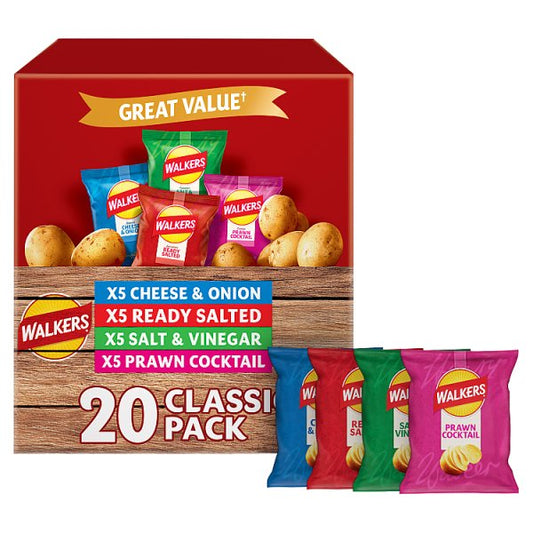 Walkers Classic Variety Multipack Crisps Box 20 x 25g
