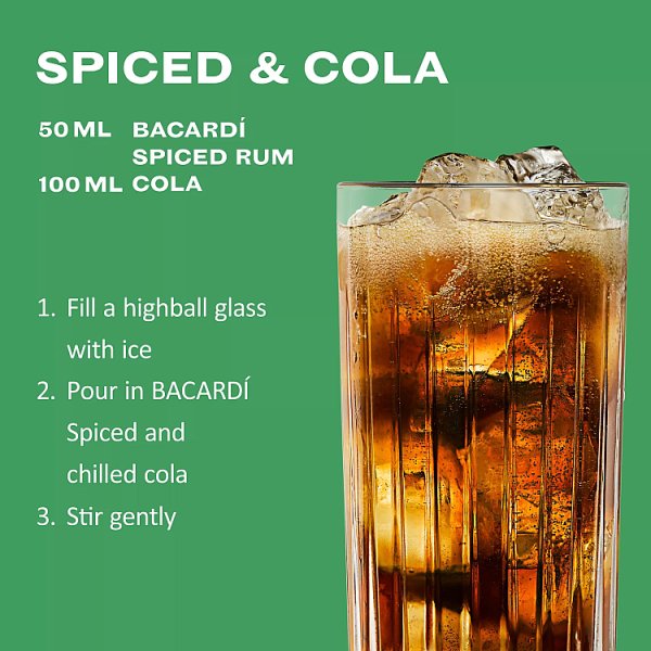 BACARDÍ Spiced Premium Rum Spirit Drink, - 70cl Bottle