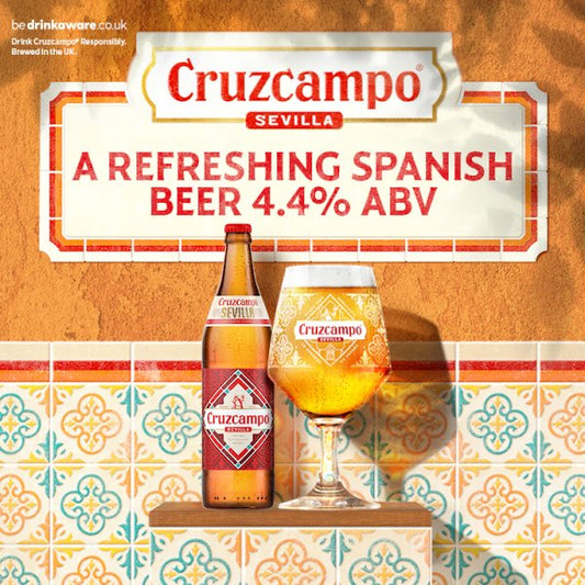 Cruzcampo Sevilla Lager Beer 4.4% ABV Bottle 12 x 660ml
