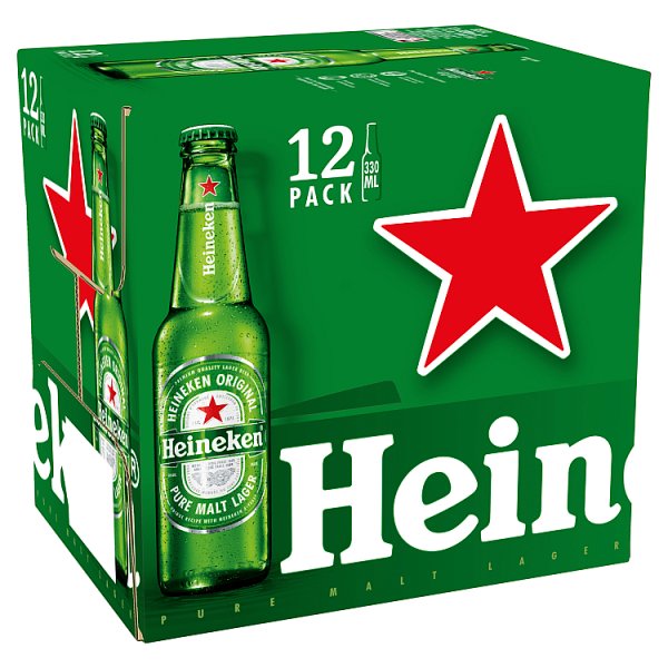 Heineken Original Premium Lager Beer 5% ABV Bottles 12 x 330ml
