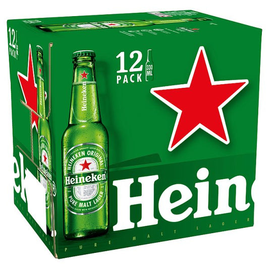 Heineken Original Premium Lager Beer 5% ABV Bottles 12 x 330ml