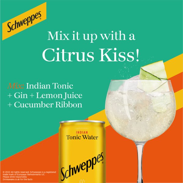 Schweppes Tonic Water 24 x 150ml Cans