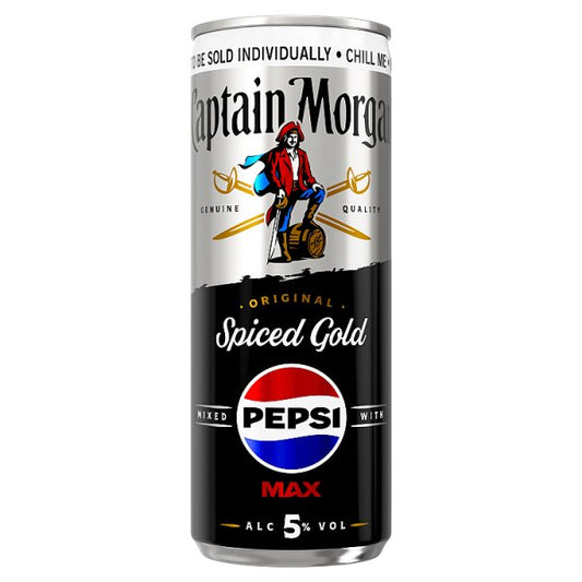 Captain Morgan Original Spiced Gold and Pepsi MAX® Premix 24 x 250ml 5% vol can