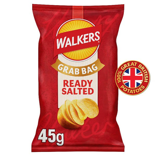 Walkers Ready Salted Grab Bag Crisps 32 x 45g