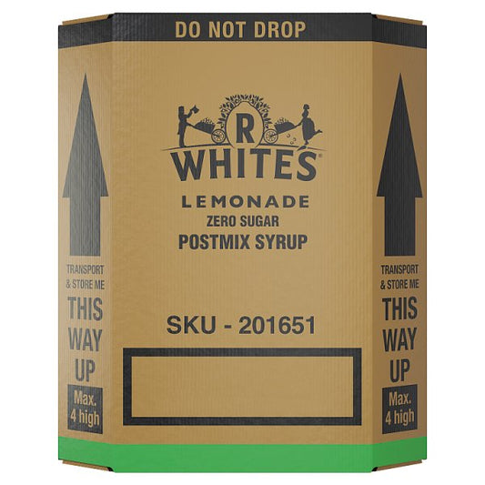 R Whites Zero Sugar Lemonade Postmix Syrup - 7L