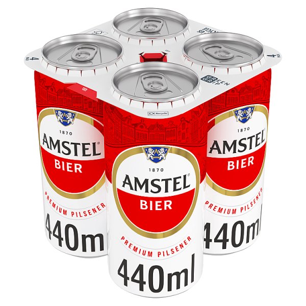 Amstel Beer Premium Bavarian Pilsener Style Lager 3.4% Multipack Cans 24 x 440ml