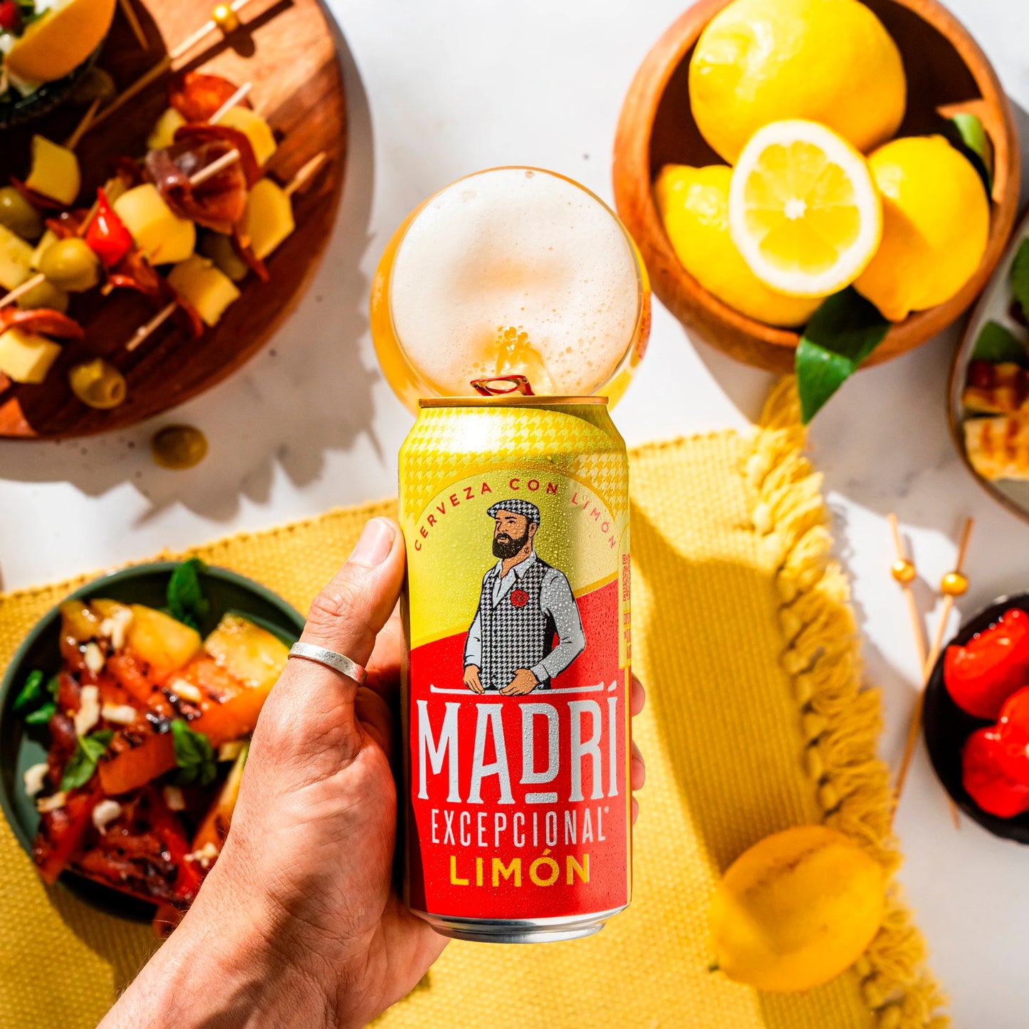 Madri Excepcional Limon Premium Lager Beer Can 24 x 440ml