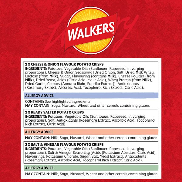 Walkers Classic Variety Multipack Crisps 18 x 6 x 25g
