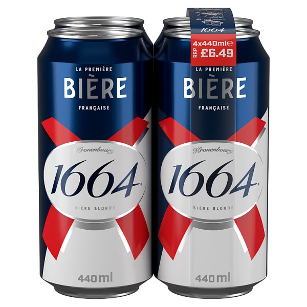 Kronenbourg 1664 Bière Blonde 24 x 440ml Cans