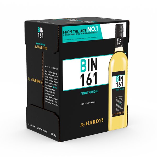 Bin 161 By Hardys Pinot Grigio White Wine 6 x 75cl